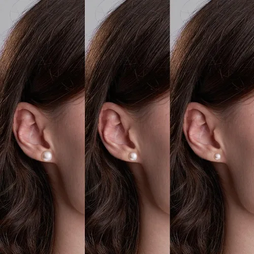 Miniatura 7 de Aretes de perlas de plata de ley de 0.496 pulgadas y 0.575 pulgadas y 0.732