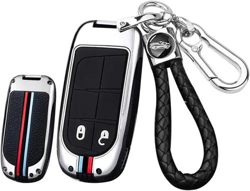 Miniatura 12 de ontto Funda de metal para llavero de automóvil, protección completa para Jeep Grand Renegade Cherokee Smart Remote Car Key Holder para Dodge