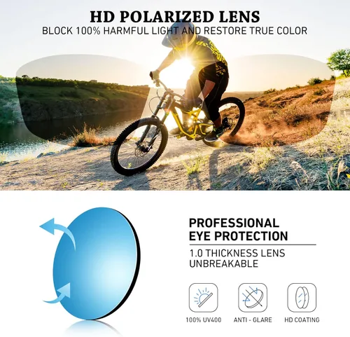 Miniatura 2 de WEAROYO - Gafas de sol polarizadas deportivas para hombres y mujeres, gafas de pesca y conducción rectangulares, protección UV400 Marco C