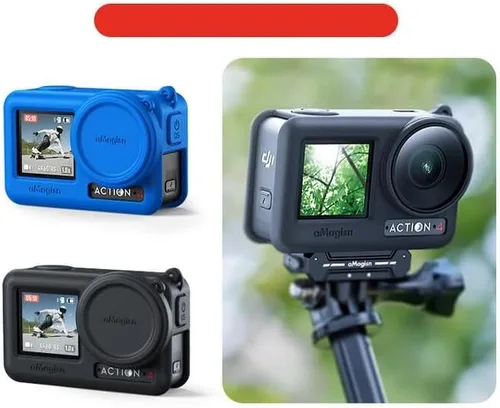 Miniatura 7 de Coyktonty Funda de silicona para DJI Action 4/Action 3, accesorios de funda protectora para OSMO Action 4 3, funda de silicona/correa a prueba