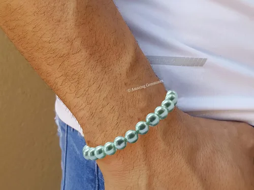 Miniatura 747 de Amazing Gemstone Pulsera de cristal para mujeres y hombres, pulsera de cristal curativo de protección, pulsera elástica con cuentas de piedras