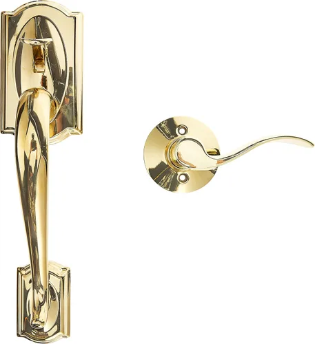 Miniatura 21 de SCHLAGE FE285 622 Acc CAM LH Juego de Manijas Mitad Inferior, Moldura Interior Camelot, Negro Mate
