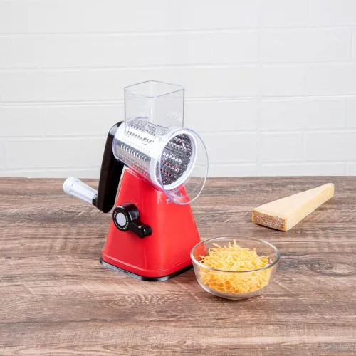 Miniatura 4 de Restaurantware Met Lux - Rallador de queso de 11 x 7 x 6 pulgadas con asa, 1 rallador de queso giratorio de alta resistencia, trituradora