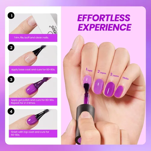 Miniatura 37 de Beetles - Esmalte de uñas de gel rosa claro, 0.5 fl oz, color rosa bebé, esmalte de gel que se absorbe con luz UV LED, arte de uñas de verano, salón