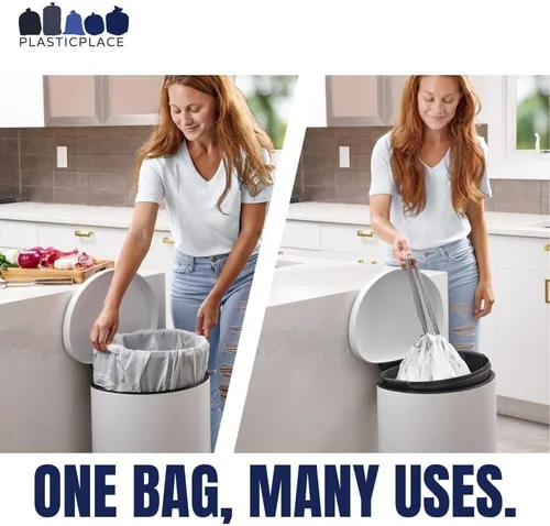 Miniatura 5 de Plasticplace Bolsas de basura de ajuste personalizado compatibles con Simplehuman Code J - bolsas de basura con cordón de 10 a 10.5 galones