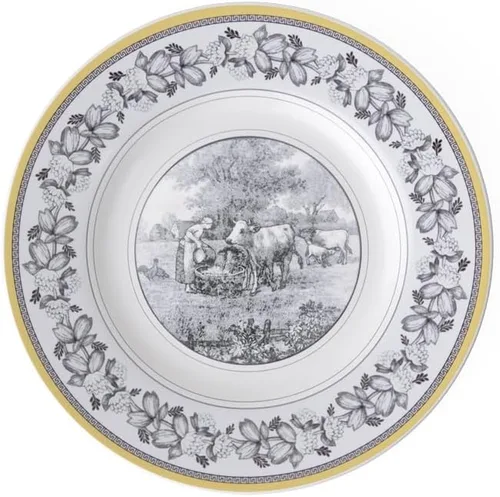 Miniatura 3 de Villeroy & Boch Audun Chasse - Plato de ensalada, 8.5 pulgadas, porcelana premium, blanco/gris/amarillo