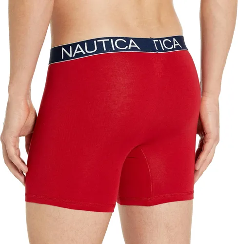Miniatura 3 de Nautica mens 3-pack Classic Underwear Cotton Stretch Boxer Brief