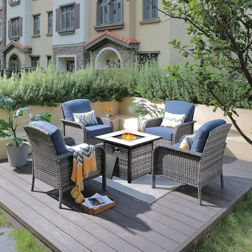 Miniatura 16 de ovios Juego de 2 piezas de muebles para patio, sillas de mimbre para exteriores de 2, sillas de ratán de respaldo alto para todo tipo de clima de 2