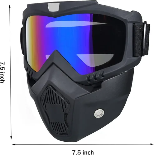 Miniatura 5 de Máscara de Paintball Antiniebla, Máscara Táctica de Cara Completa Desmontable Ajustable, Máscara de Esquí, Gafas de Protección Facial