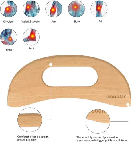 Miniatura 3 de Masajeador de celulitis de madera, herramienta de guasha corporal de madera para cuerpo Guasha Wood Stick Herramienta de masaje para drenaje