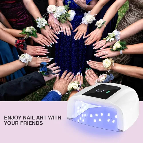 Miniatura 7 de Lámpara de uñas LED UV recargable, secadora de uñas inalámbrica de 96 W, luz de curado de esmalte de uñas de gel UV inalámbrico con 42 cuentas LCD
