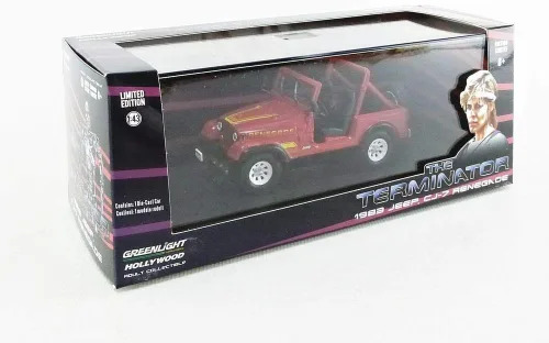 Miniatura 6 de Jeep CJ-7 Renegade 1983 de Sarah Connor - The Terminator (1984), auténtica decoración de películas, detalles cromados, neumáticos de goma reales