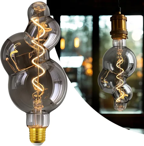 Bombillas LED decorativas vintage de 40 W, bombilla Edison de filamento LED de burbujas electrochapadas especiales de 4 W, luces cálidas de gran