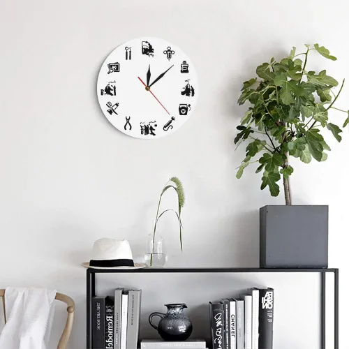 Miniatura 9 de The Geeky Days Moderno reloj de pared silencioso sin tictac clínica dental oficina signo decoración endodoncista reloj reloj dentistas regalo