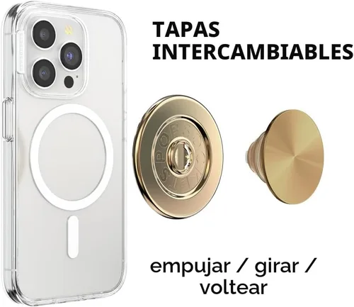 Miniatura 4 de PopSockets Agarre para teléfono para MagSafe con soporte, soporte magnético, parte superior intercambiable, sujeción segura para fundas MagSafe