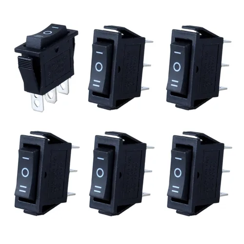 Miniatura 8 de DWMD - Interruptor oscilante rectangular para barco, 6 unidades, 2 pines, SPST, interruptor de palanca AC 250V/16A 125V/20A para automóvil, barco