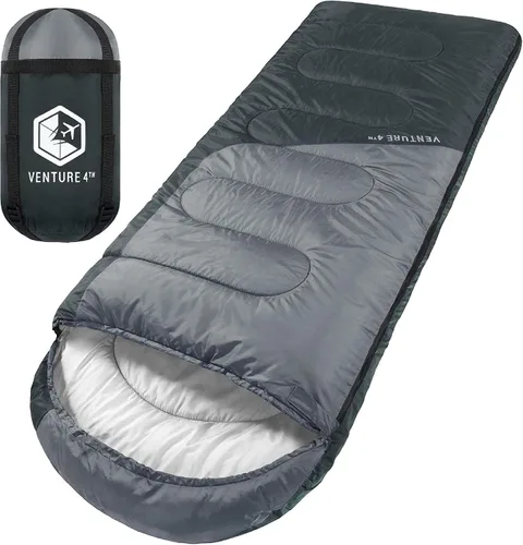 Miniatura 9 de VENTURE 4TH Saco de dormir para mochileros – XXL, tamaños dobles e individuales – Saco de dormir ligero para clima cálido y frío para adultos, niños