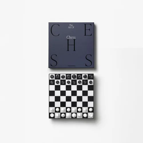 Miniatura 2 de PrintWorks Art of Chess – Juego de ajedrez de madera en blanco y negro con tablero acrílico – Elegante juego de mesa de café para adultos y familias