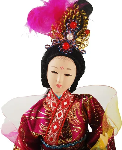 Miniatura 2 de Figura de seda de artesanía tradicional china coleccionable, adornos de personajes antiguos chinos para decoración del hogar (morado)