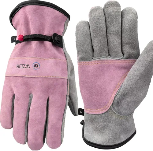 Miniatura 7 de WZQH Guantes de trabajo de cuero para hombres o mujeres. Guante grande para jardinería, soldadura TIG/MIG, construcción, motosierra, granja, rancho