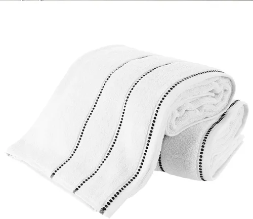 Bedford Home - Juego de toallas de algodón de lujo, juego de 2 toallas de baño hechas de 100% algodón sin torsión, secado rápido, suave y absorbente