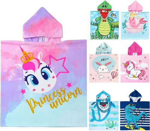 Miniatura 33 de NovForth Toalla de Playa para Niños y Niñas, Envoltorio de Toalla de Baño con Capucha de Cocodrilo, Toalla de Piscina para Niños Pequeños con Capucha