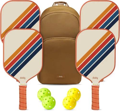 Miniatura 23 de Juego de 2/4 palas de pickleball - Raqueta de pickleball de grafito/fibra de vidrio aprobada por USAPA, 2 raquetas de pickleball, 4 pelotas y 1 2