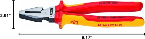 Miniatura 2 de KNIPEX Herramientas - Alicates combinados de alto apalancamiento, aislamiento de 1000 V (0208225US), 9 pulgadas