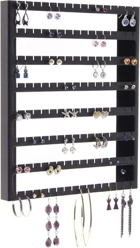 Miniatura 10 de Angelynn's Luka - Organizador de aretes montado en la pared, solo para aretes pequeños, aretes colgantes de poste, estante colgante de Bronce frotado