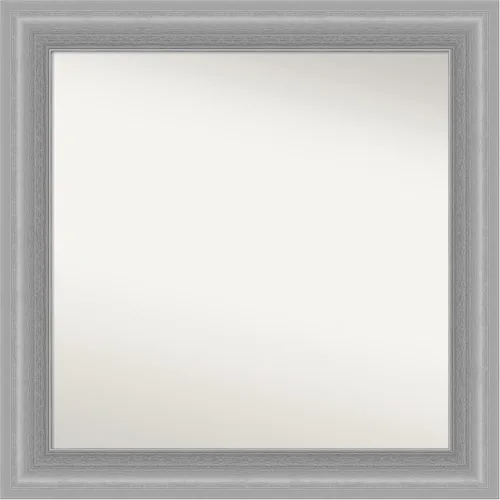 Miniatura 31 de Amanti Art Espejo de baño plateado para sobre el fregadero, 24 x 24 pulgadas, espejo cuadrado de peltre forjado a medida, marco de madera casual