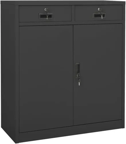 Miniatura 29 de Archivador de metal de 2 cajones, archivador de acero para oficina con cerradura para el hogar y la oficina, 35.4 x 18.1 x 28.5 pulgadas (blanco)