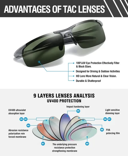 Miniatura 78 de Duco - Gafas de sol deportivas polarizadas para hombre con protección UV 8177s