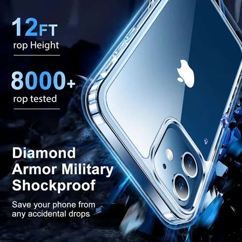 Miniatura 3 de Funda para iPhone 12 y iPhone 12 Pro, [no amarilla] [Ultra delgada], ligera, delgada y a prueba de golpes, transparente
