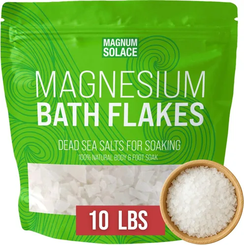 Copos de magnesio para baño, escamas de cloruro de magnesio, sales del mar muerto para remojar, 10 libras