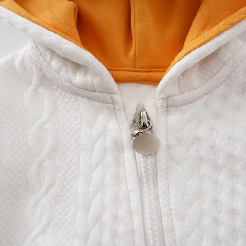 Miniatura 50 de Mameluco de algodón para recién nacido, con capucha, con cremallera, de algodón, lindo conejo, con cremallera