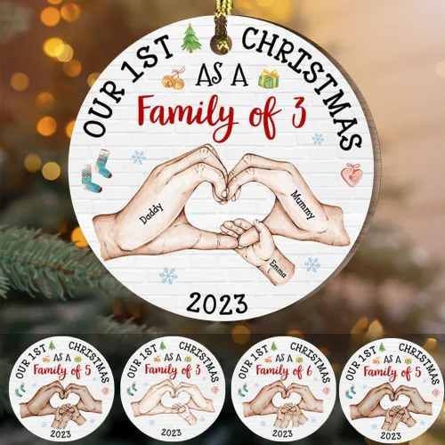 Miniatura 16 de IZI POD - Adorno familiar 2025, recuerdo de Navidad personalizado, decoración de madera o acrílico 2D personalizada para el hogar y el automóvil
