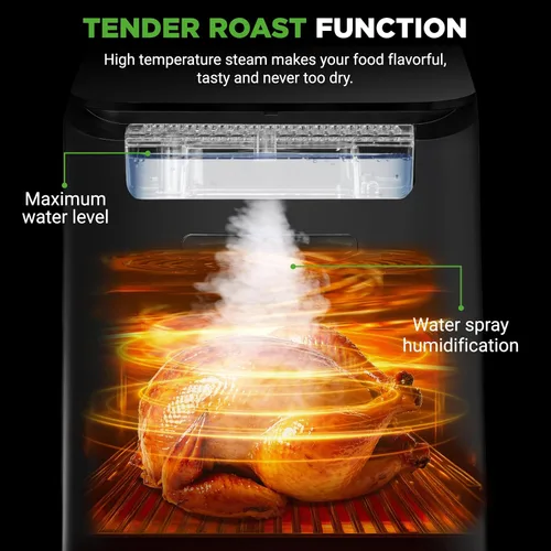 Miniatura 2 de Nutrichef Ablandador eléctrico de freidora de aire de 6.3 cuartos de galón 12-1 funciones de cocción preestablecidas Incluye función
