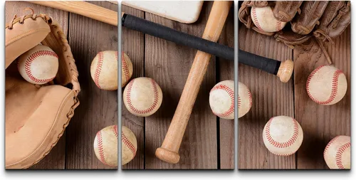 Miniatura 52 de wall26 Lienzo enmarcado para pared, juego de arte de primer plano, detalles de costuras de béisbol, atletas deportivos, fotografía, moderno