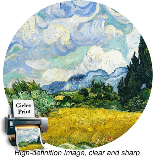Miniatura 596 de A&T ARTWORK Campo de trigo con cipreses de Van Gogh Las reproducciones de arte clásico mundial, impresiones en lienzo giclée para decoración