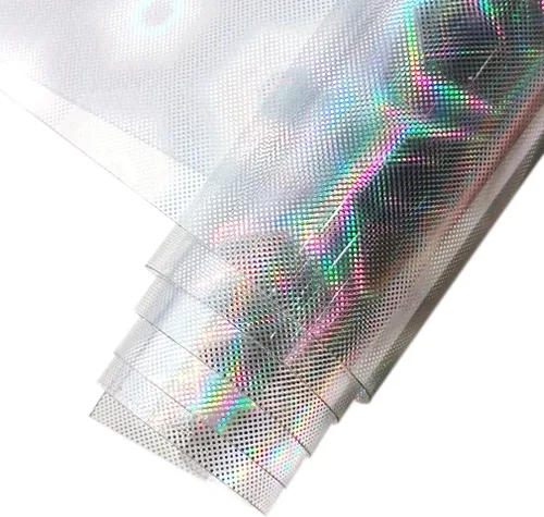 Miniatura 11 de HYANG Hojas de vinilo de cuero sintético transparentes transparentes de bola PVC súper claras holográficas 1 rollo 12" x 53" (30cm x 135cm)