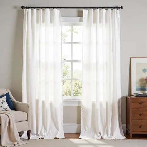 Miniatura 119 de JINCHAN Cortinas de lino de 108 pulgadas de largo, juego de 2 paneles, cortinas de ventana para sala de estar y dormitorio, cortinas