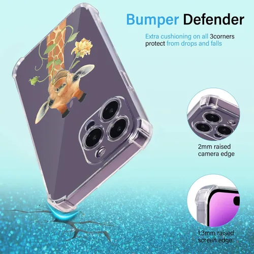 Miniatura 8 de Roemary Funda de jirafa para iPhone 7/8/SE 2020 con diseño floral de jirafa, patrón floral con protector de pantalla