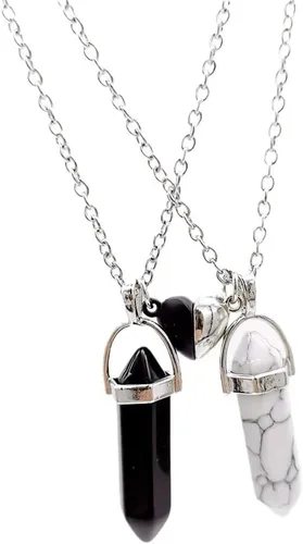 Miniatura 11 de Collar magnético de corazón dividido a juego para parejas, colgante de atracción mutua de cristal, regalo de joyería de amistad para mejores amigos