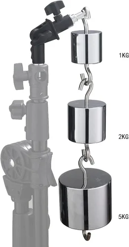 Miniatura 7 de WELLMAKING Soporte de luz, soporte de luz LED de 72 pulgadas, trípode de luz plegable inversa, 2 piezas estándar de 1/4 a 3/8 pulgadas, convertidor