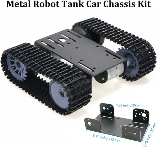 Miniatura 3 de SmaringWing Kit profesional de plataforma de coche con 2 motores de CC de alto par, modelo eduaccional Caterpillar Robotic Crawler Sciences
