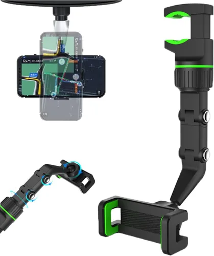 Miniatura 7 de Soporte para teléfono para espejo retrovisor, soporte universal ajustable de 360°, soporte universal de 360 grados, soporte para teléfono celular