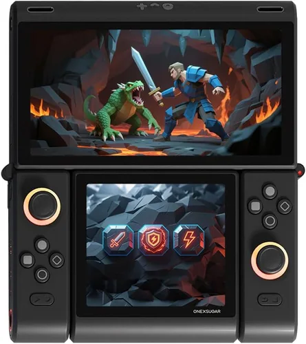 ONE XPLAYER ONEXSUGAR - Consola de juegos portátil Android 14 – Snapdragon G3 Gen3, 16 GB de RAM + 512 GB UFS4.0, pantallas OLED duales (6.01 Negro