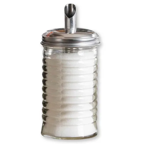 TableCraft HBH860 colección Beehive azucarera, capacidad de 12 oz, 16.8 cm de alto, apto para lavavajillas, canutillo de acero inoxidable duradero,