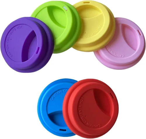 Miniatura 19 de Fundas de silicona para tazas, tapas de silicona reutilizables para tazas, tazas y tazas flexibles, tapas de tazas calientes para café, color negro