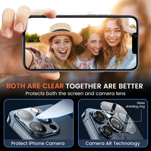 Miniatura 5 de Fotbor Protector de pantalla de privacidad para iPhone 13 Pro con protector de lente de cámara [2 + 2 unidades], con kit de fácil instalación
